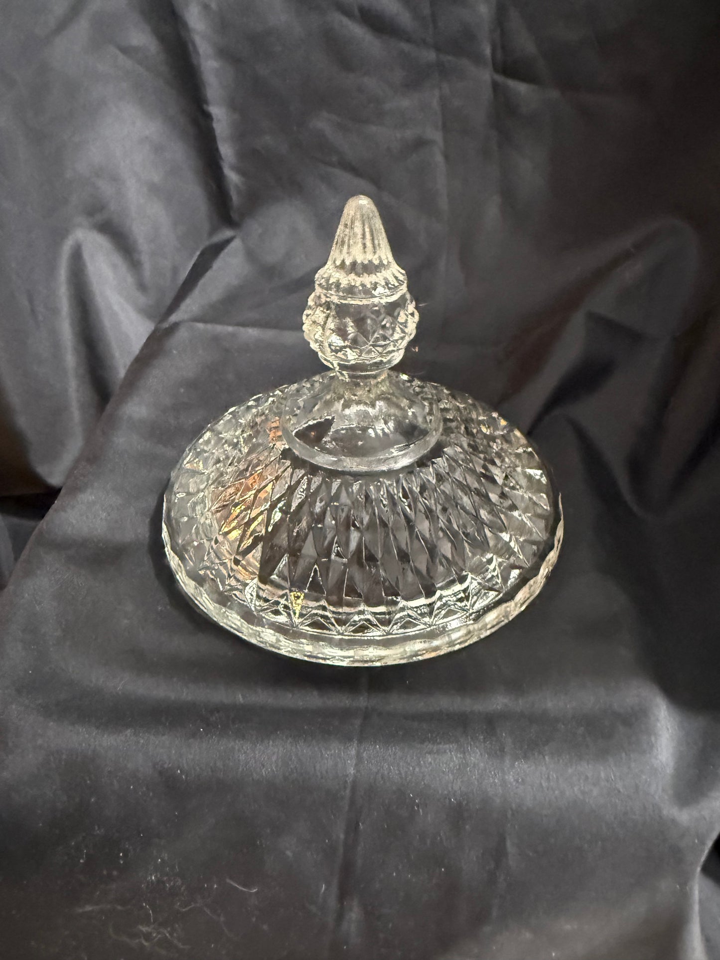 Vintage Inda Glass Tiara Diamond Point Apothecary Vase