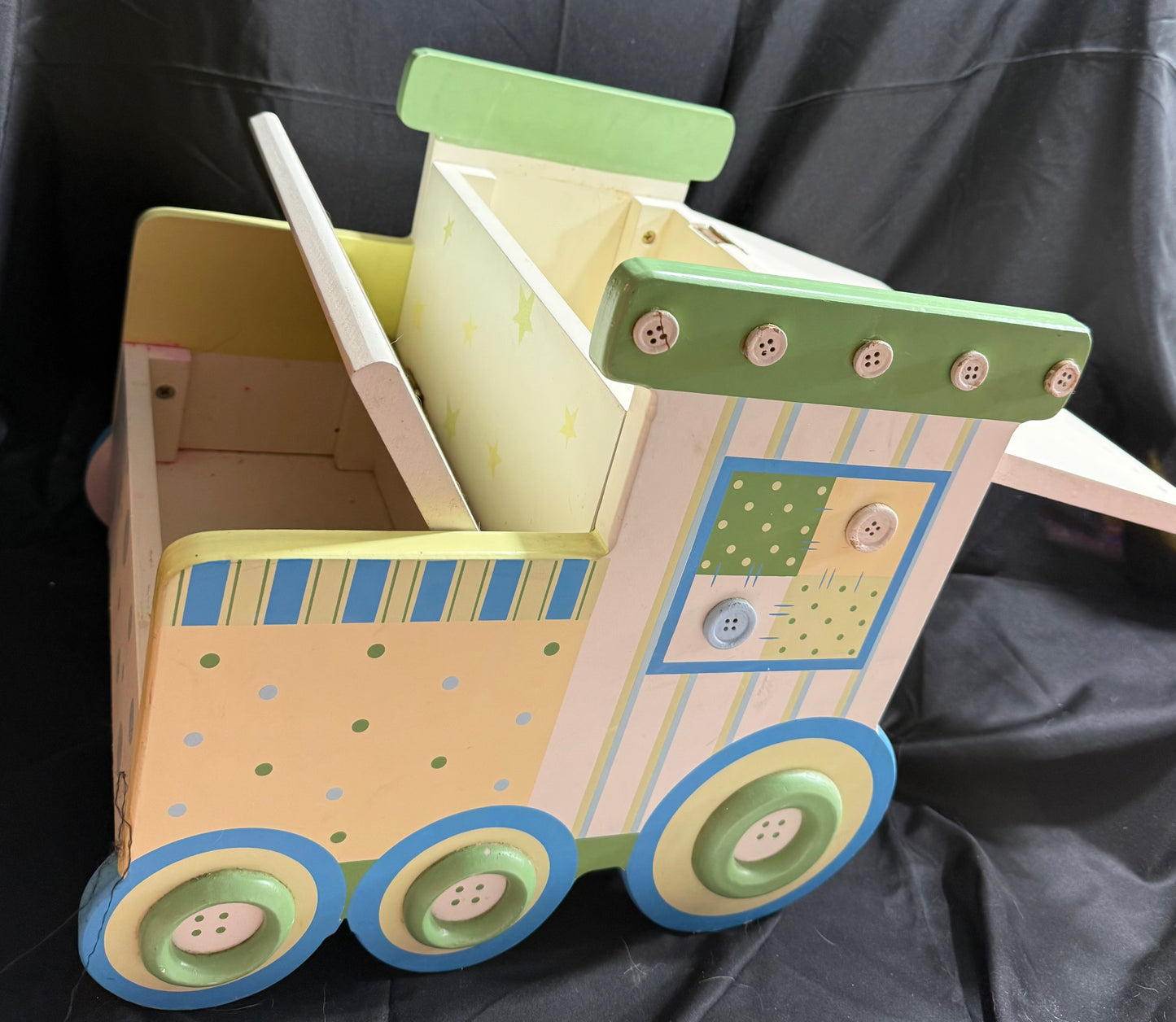 Vintage Train Footstool with Storage