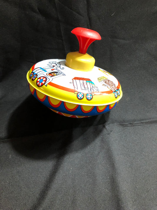 Vintage Ohio Art Circus Train Spinning Top