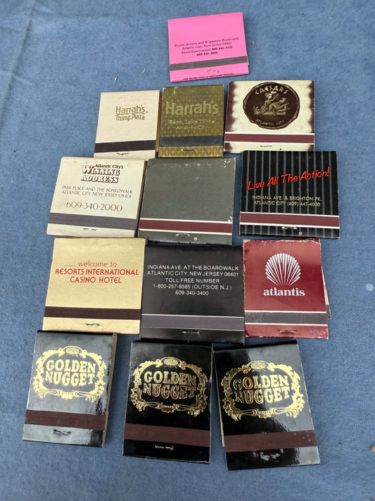 13 VINTAGE MATCHBOOKS  FROM ATLANTIC CITY CASINOS