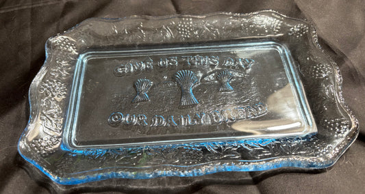 VINTAGE TIARA INDIANA GLASS "OUR DAILY BREAD" PLATE
