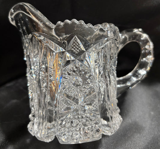 INDIANA GLASS COMPANY VINTAGE CLEAR GLASS CREAMER DISH "CORNFLOWER"