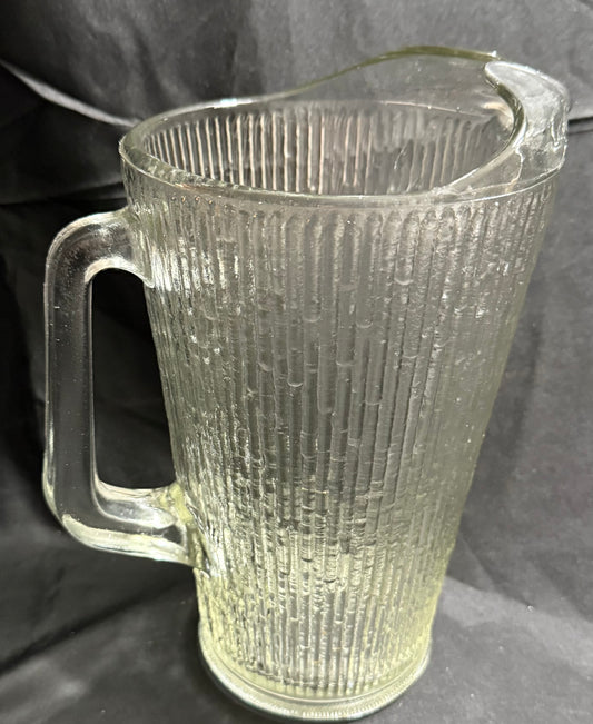 Vintage Jeanette Glass Pitcher Finlandia/ Tree Bark Pattern