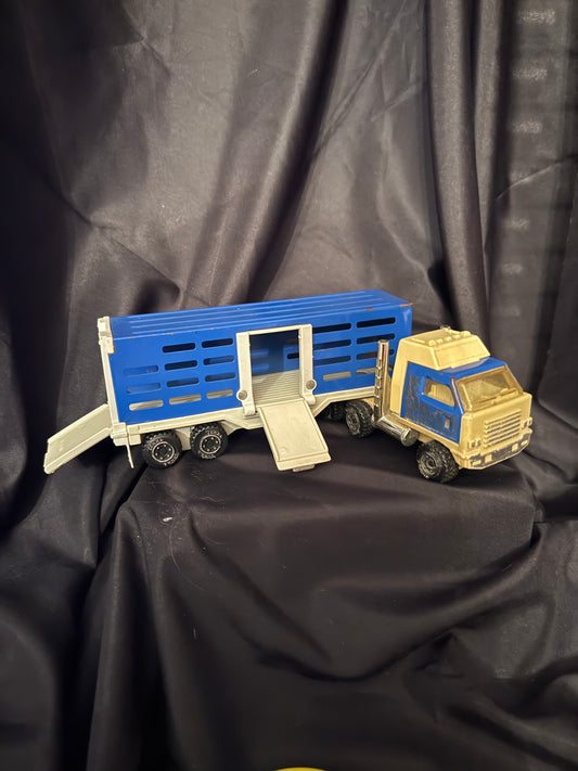 Vintage Blue Ribbon Tonka Farm Toy, Tractor Tailer Horse Truck