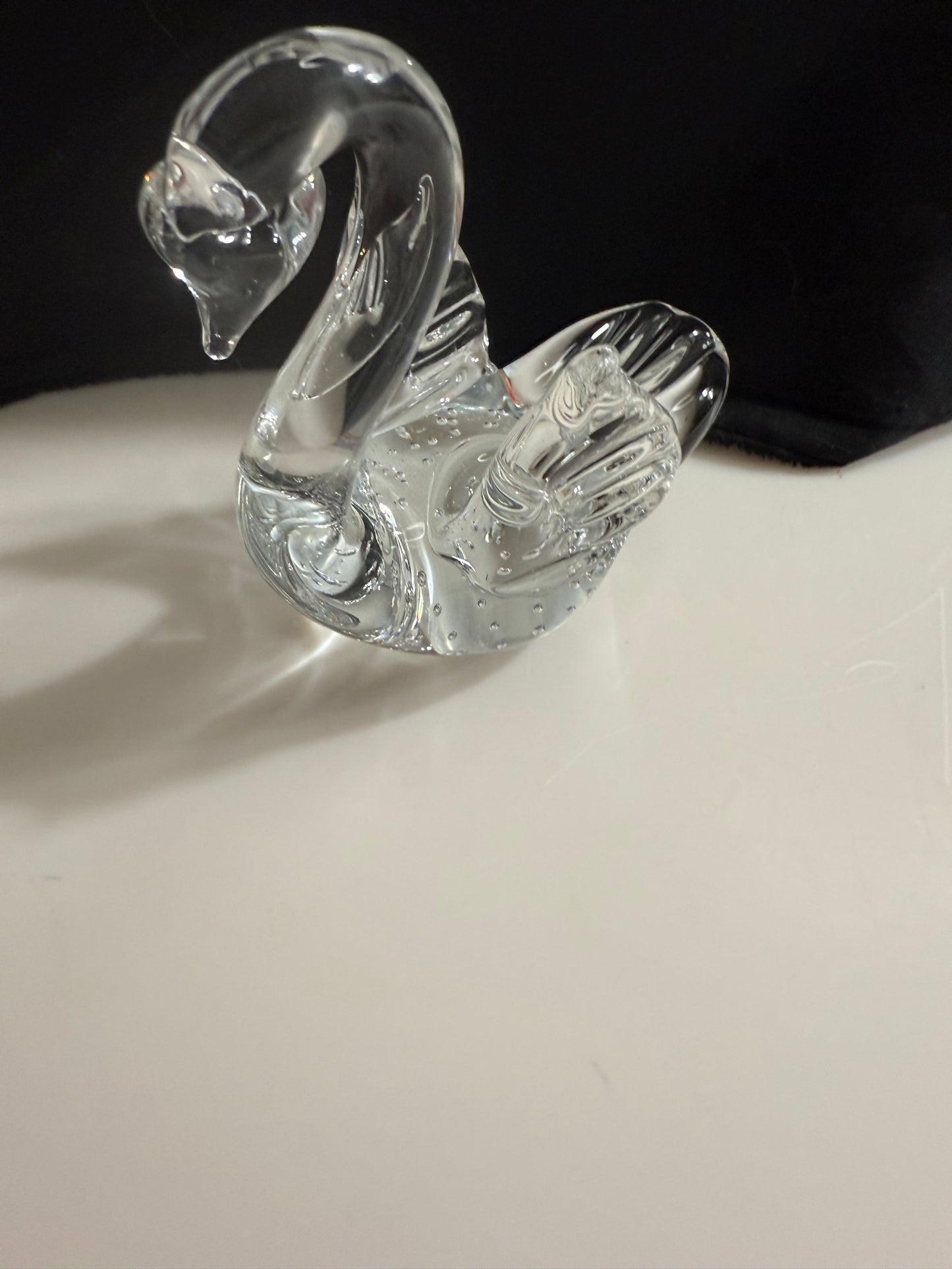 Vintage Handblown Glass Swan