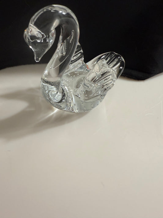 Vintage Handblown Glass Swan