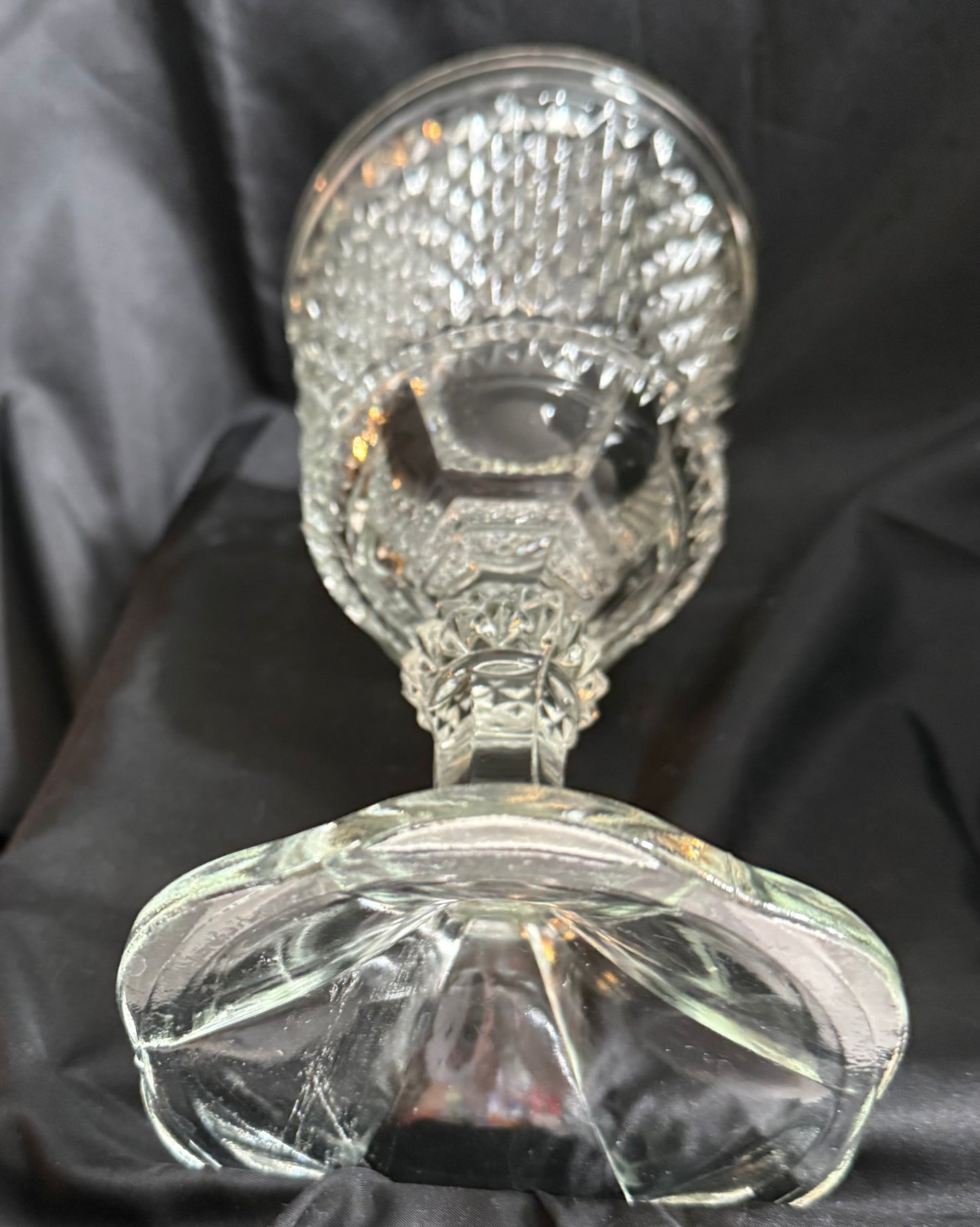 Vintage Inda Glass Tiara Diamond Point Apothecary Vase