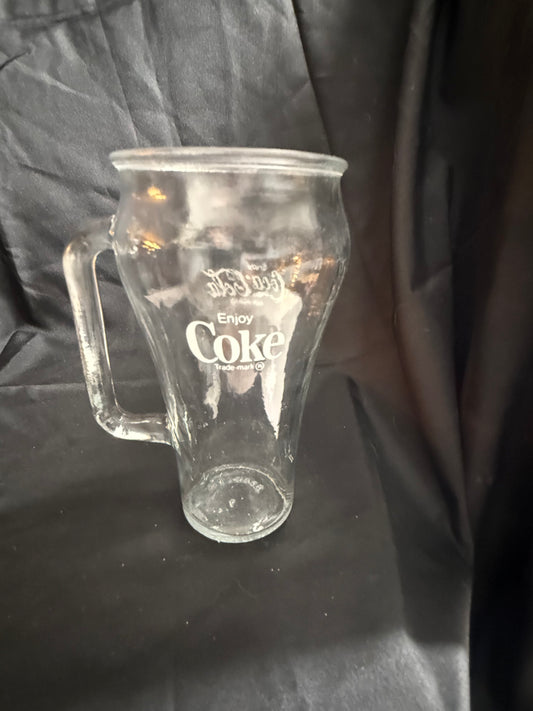 COCA COLA CLEAR BELL-SHAPED GLASS WITH HANDLE