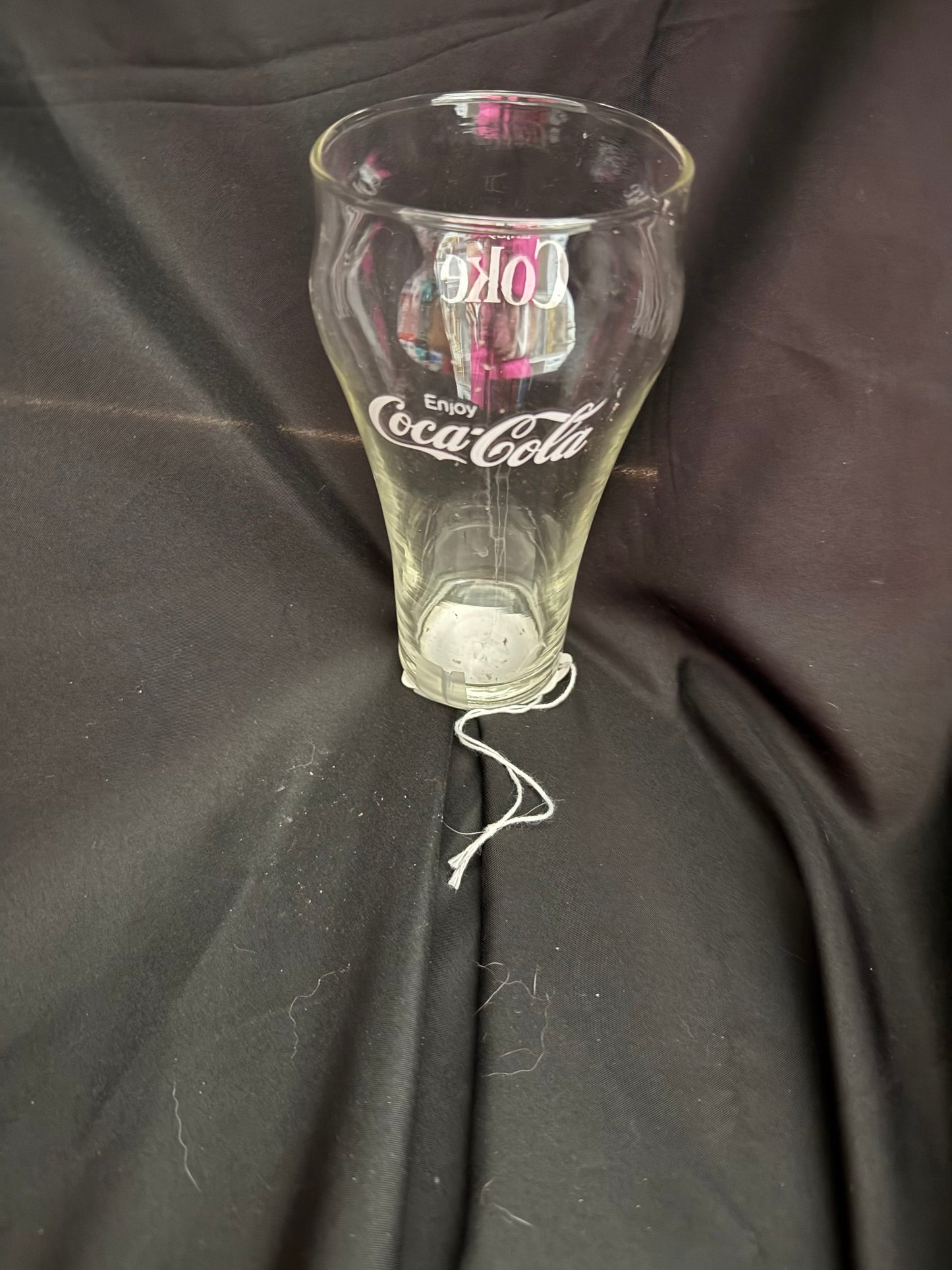ENJOY COCA COLA CLEAR BELL SHAPED SODA FOUNTAIN GLASS