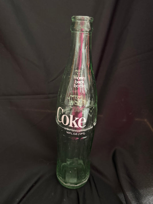 HOBBLE SKIRT CLEAR GLASS COCA COLA / COKE EMBOSSED BOTTLE (EMPTY)