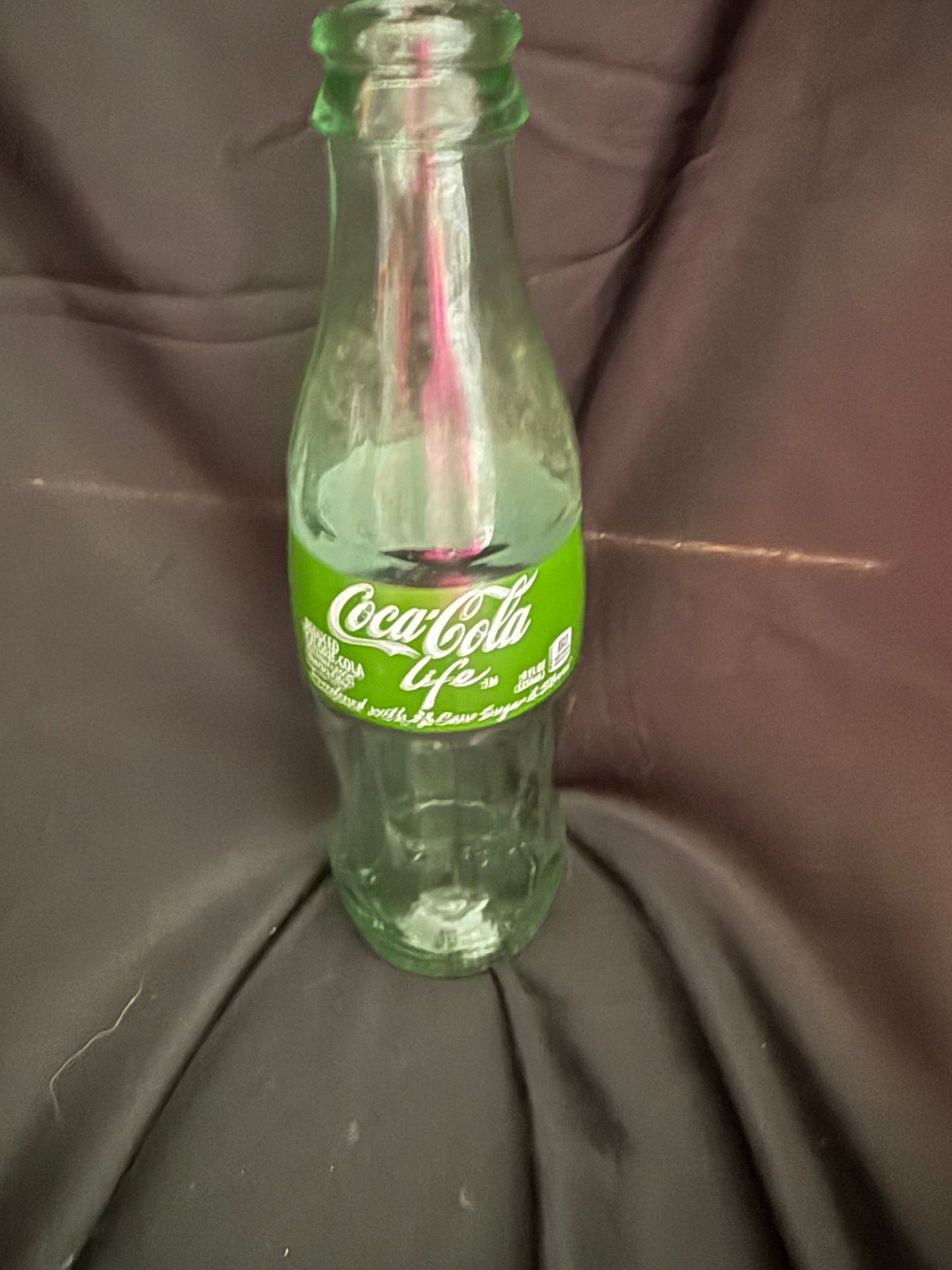 COCA COLA LIFE GREEN GLASS BOTTLE 8 FL OZ