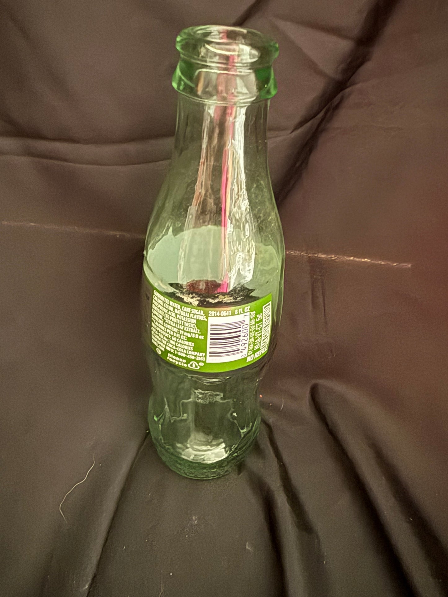 COCA COLA LIFE GREEN GLASS BOTTLE 8 FL OZ