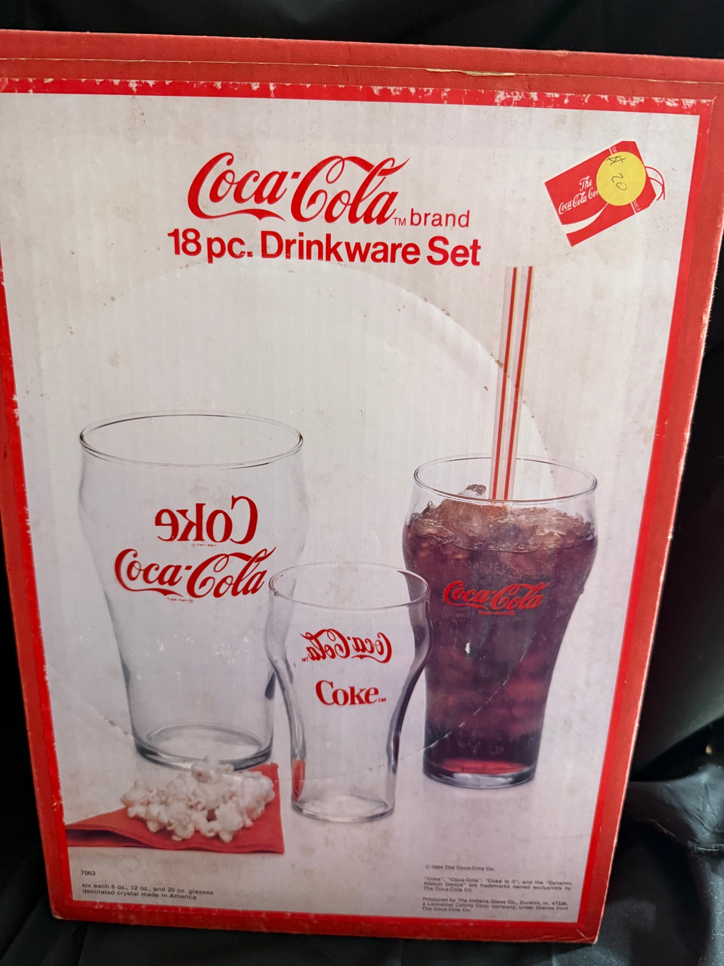 COCA COLA 18 PIECE DRINKWARE SET (1984) IN BOX
