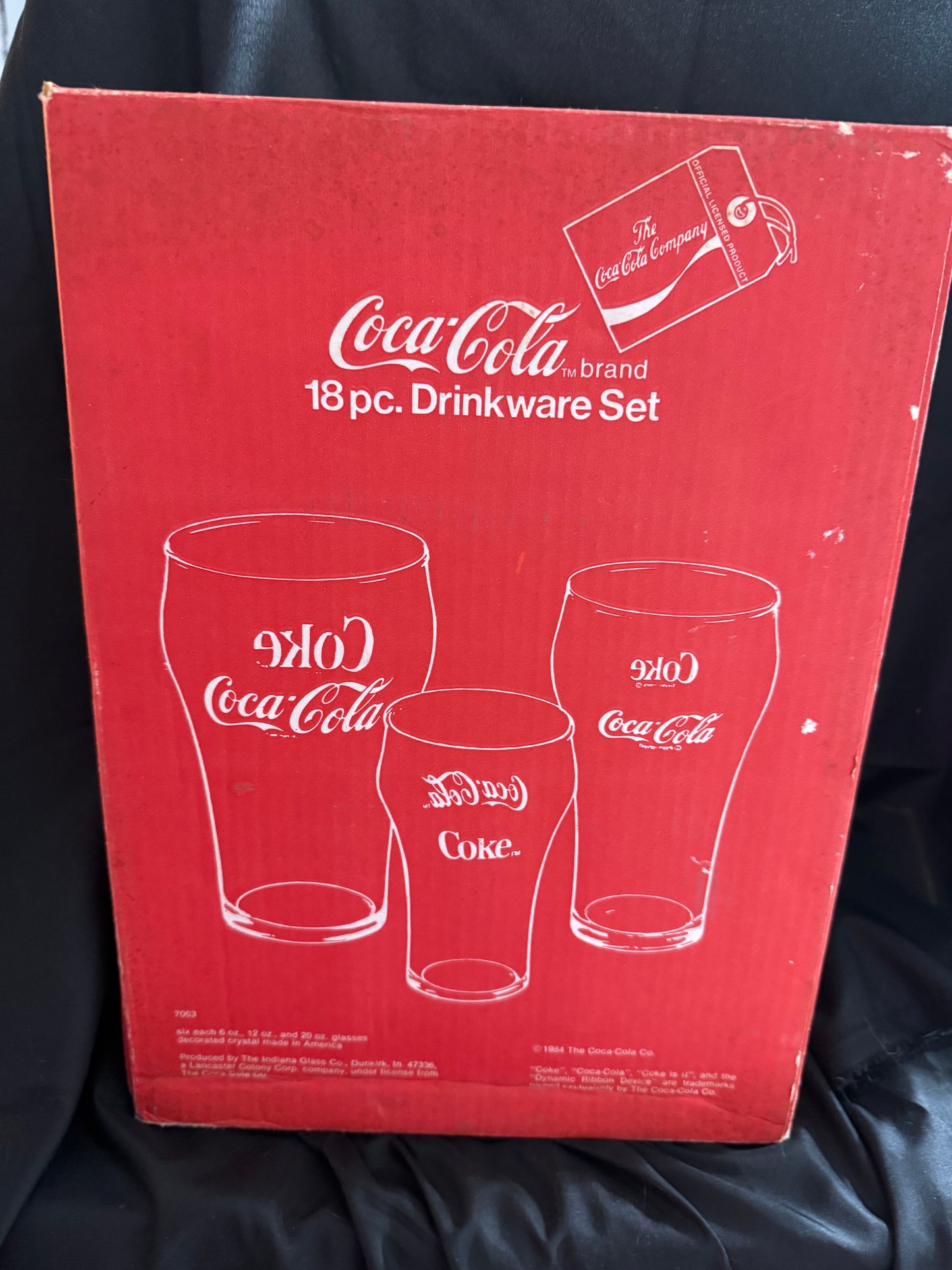 COCA COLA 18 PIECE DRINKWARE SET (1984) IN BOX
