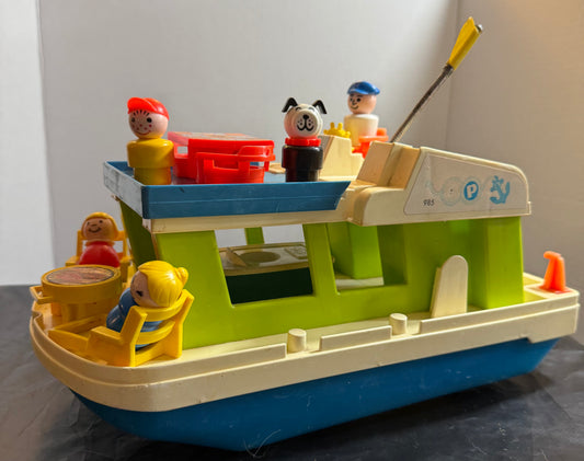 Vintage Fisher Price Little People "Happy Houseboat" #985