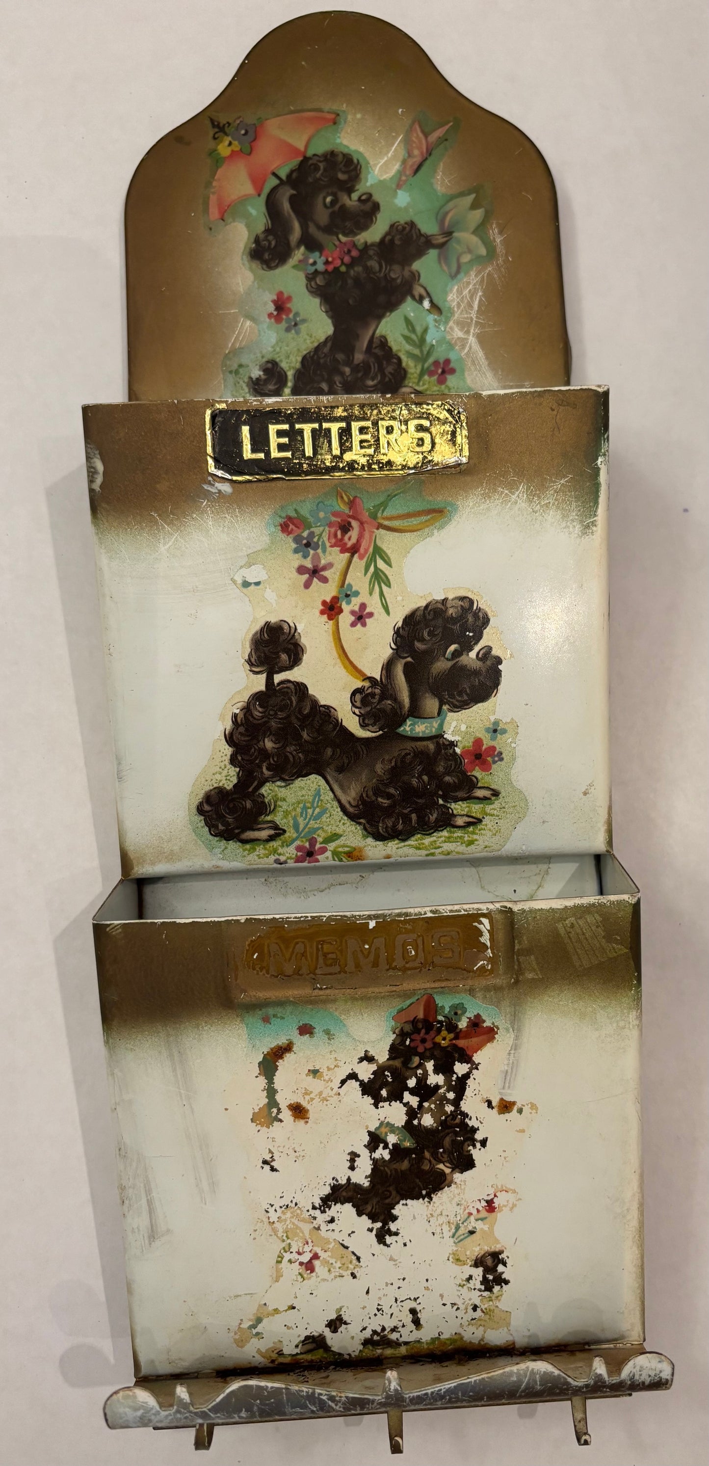 Vintage Poodle Themed Mail and Key Organizer
