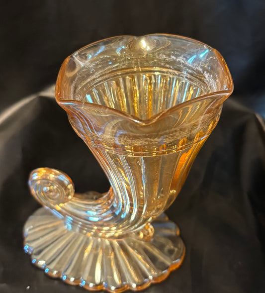 Vintage Cornucpoia Vase-Jeanette Glass Company